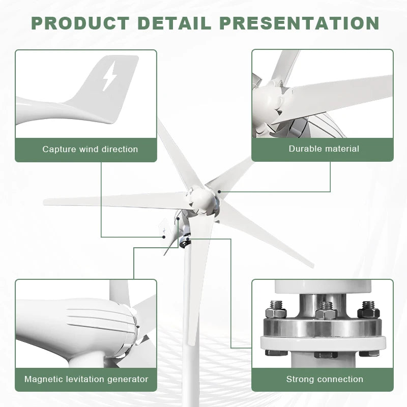 Windturbinegenerator, 3000W Leistung, MPPT Off-Grid-System