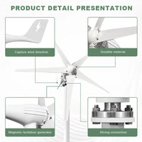 Vindturbin Generator, 3000W Effektutgång, MPPT Off Grid System