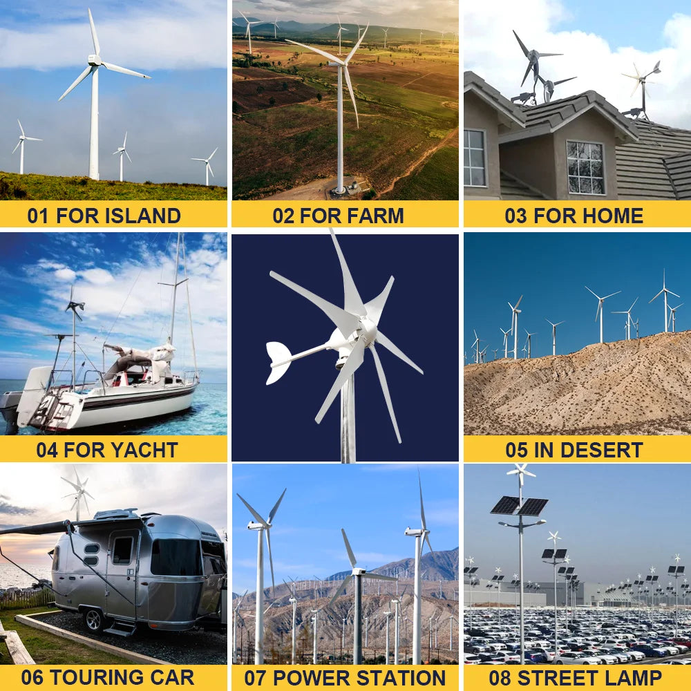 Windturbinegenerator, 3000w Vermogensopbrengst, Gratis Energieopwekking