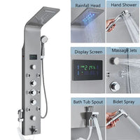 LED Shower Faucet, Digital Display, Waterfall Shower Head