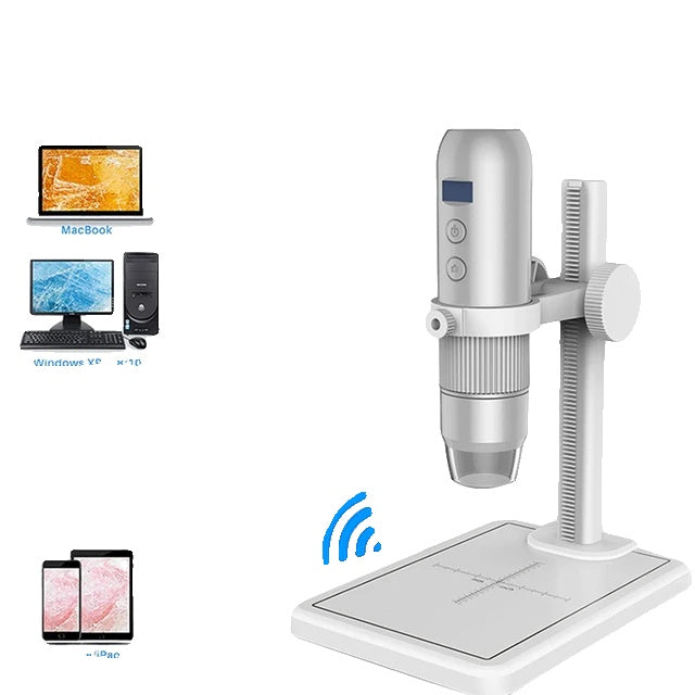 Microscop digital fără fir, mărire reglabilă, ecran de 5 inch.