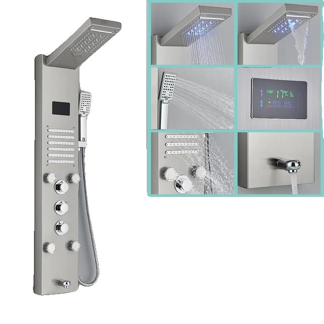 LED Shower Panel, Waterfall Rain Shower, SPA Massage Jet