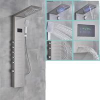 LED Shower Panel, Waterfall Rain Shower, SPA Massage Jet