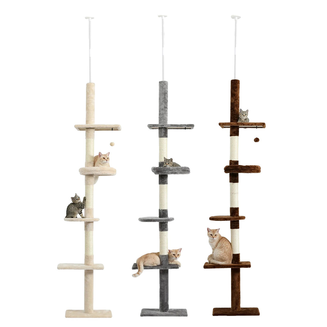 Cat Tree, Adjustable Height, Stable Climbing Toy