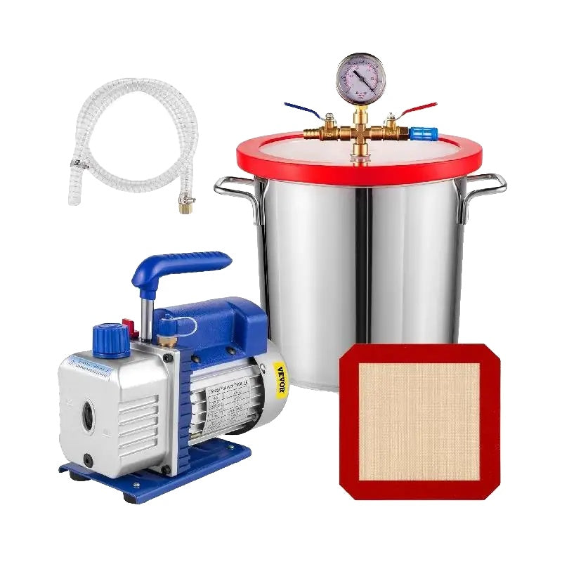 HVAC Vacuum Pump, 4CFM, Vacuum Chamber Degassing Kit