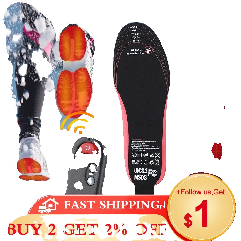 Heated Insoles, 2100mAh Battery, Remote Control