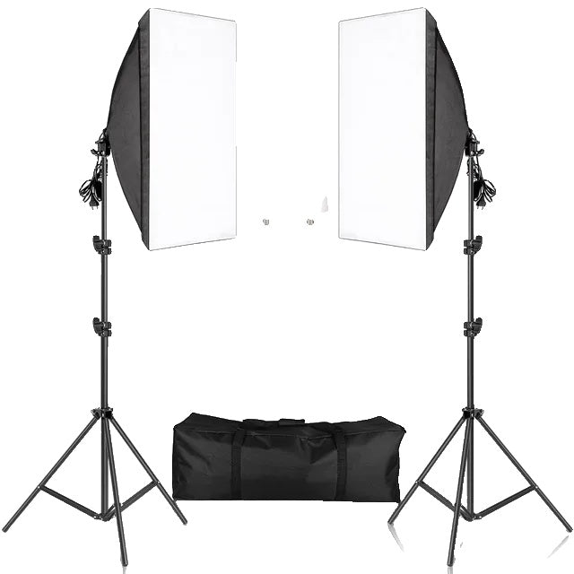 Kituri de iluminat pentru fotografie, iluminare cu softbox, sistem de lumină profesional.