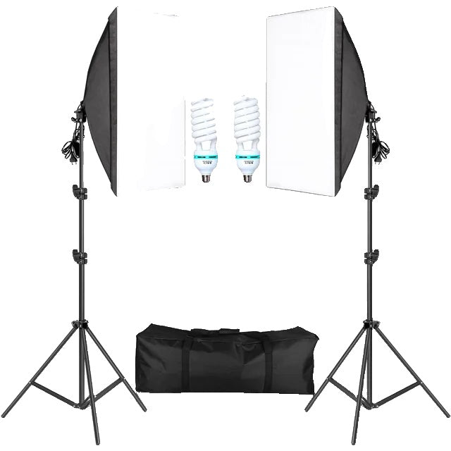 Kituri de iluminat pentru fotografie, iluminare cu softbox, sistem de lumină profesional.