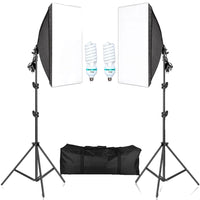 Softbox de fotografie, sistem de lumină continuă, trepied cu suport de 2M.