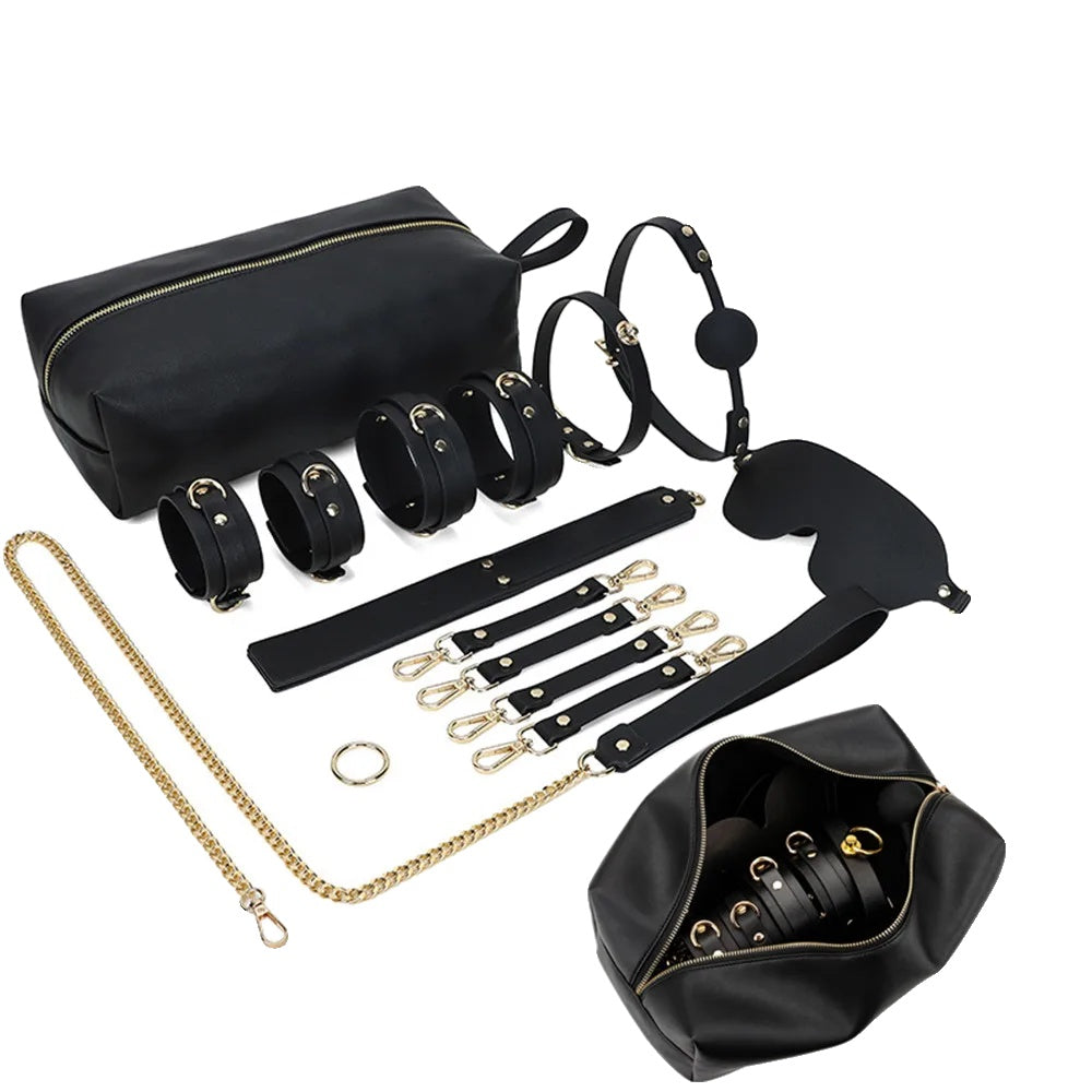 BDSM Bondage Sets, Genuine Leather, Sex Toys for Couples