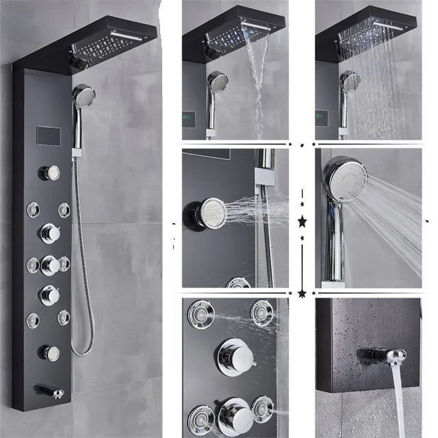 Robinete de duș, ecran LED de temperatură, sistem de masaj