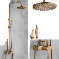 Bathroom Shower Set, Antique Brass, Wall Mounted