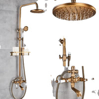 Bathroom Shower Set, Antique Brass, Wall Mounted