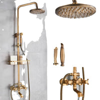 Kylpyhuoneen suihkusetti, antiikkimessinki, seinäkiinnitteinen