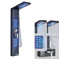 Shower Panel, LED Waterfall Rain Shower, Double Handle Mixer Tap