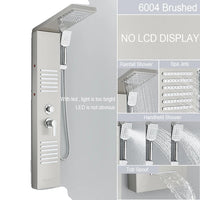 Duschpanel, LED-vattenfallregn, dubbelhandtagblandare