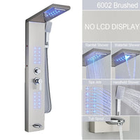 Shower Panel, LED Waterfall Rain Shower, Double Handle Mixer Tap
