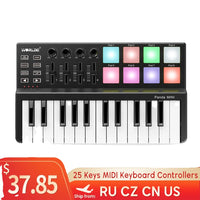 Claviatură controler MIDI, portabilă, tastatură USB