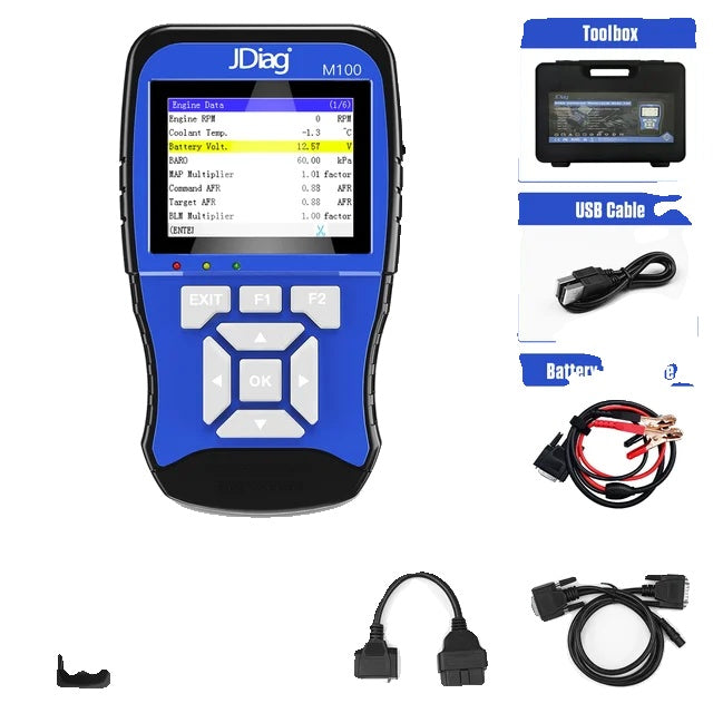 Motorfiets Diagnostisch Gereedschap, Volledige Set, 2in1 Scan Batterij Tester