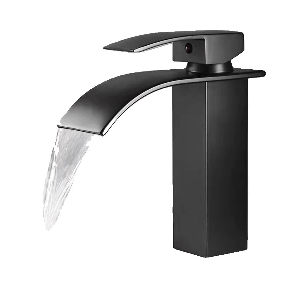 Basin Sink Faucet, Waterfall Design, Deck Mounted