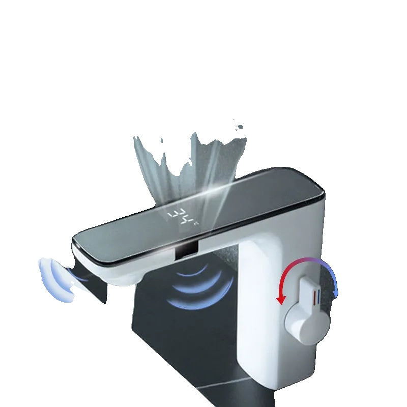 Kraan voor wastafel, slimme temperatuurweergave, sensorfunctie