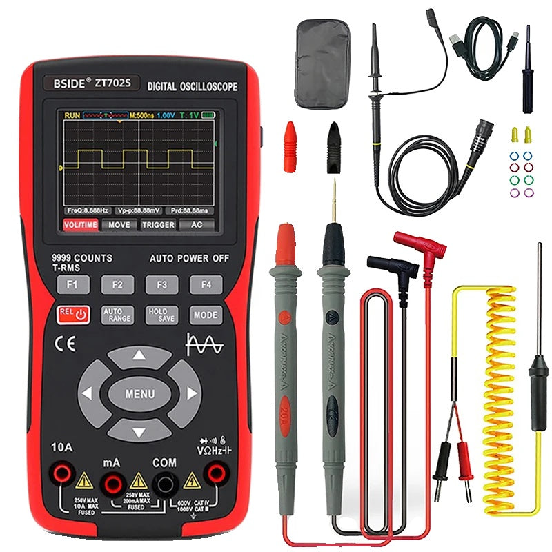 Digital Oscilloscope Multimeter, Real-time Sampling Rate, True RMS