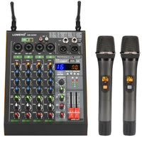 Audio mixer, UHF draadloze microfoon, USB Bluetooth