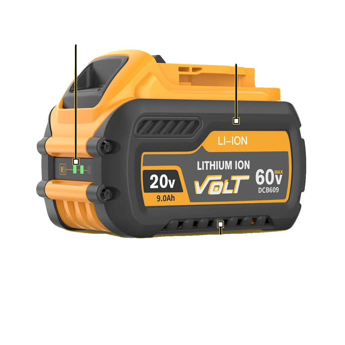 Dewalt 20v Batteri, 9000mAh, Li-ion