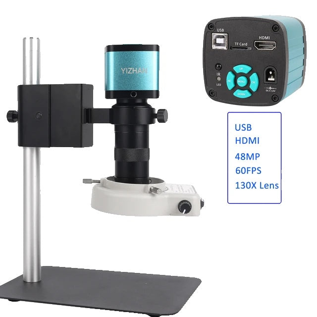 Industrielle Mikroskopkamera, HDMI/USB/VGA-Anschluss, 1-150X/180X Zoom-Bereich