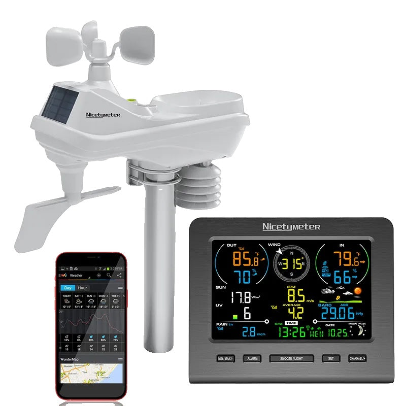 Wetterstation, WiFi-Verbindung, 7-in-1-Überwachung