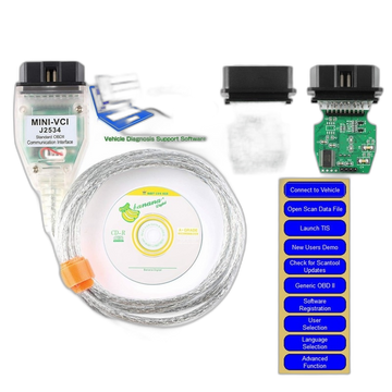 Toyota TIS Techstream OBD2-interface, FTDI-chip, ondersteuning voor voertuigdiagnose.