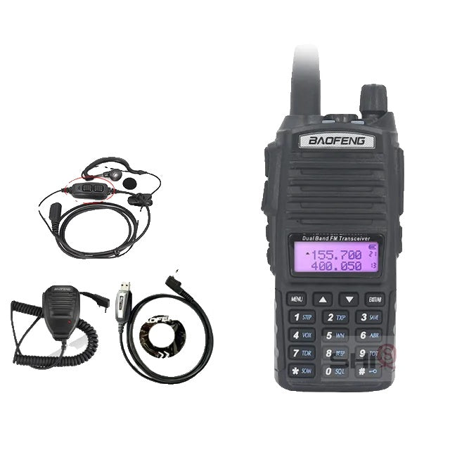 Baofeng UV-82 Walkie Talkie, 8W Effektudgang, Dobbelt PTT Funktion