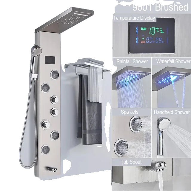 LED Douche Paneel, Waterval Regen, Digitaal Display