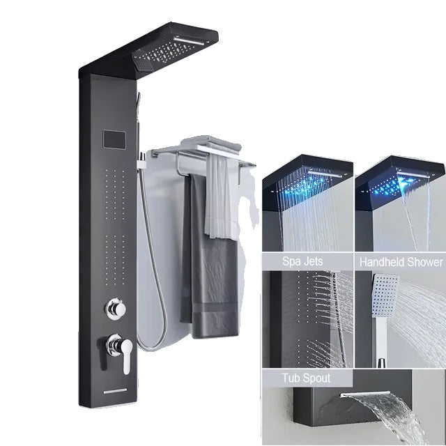 LED Shower Panel, Waterfall Rain, Digital Display