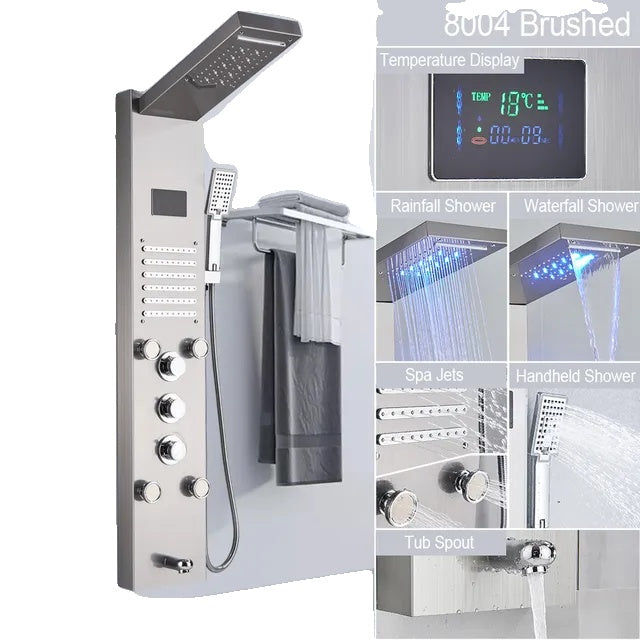 LED Shower Panel, Waterfall Rain, Digital Display