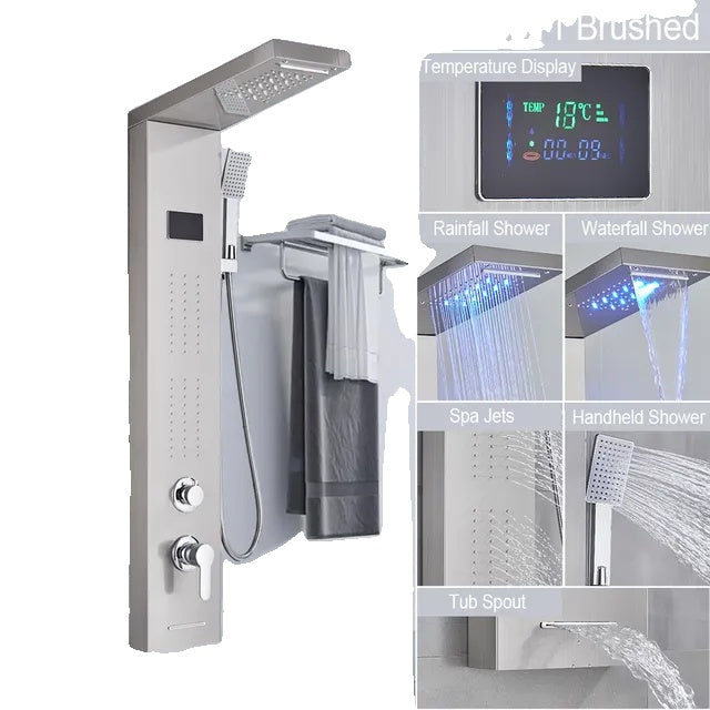 LED Shower Panel, Waterfall Rain, Digital Display