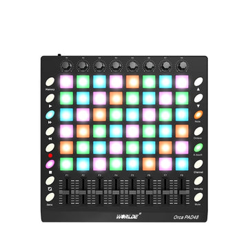 MIDI-rumpupad-kontrolleri, kannettava, RGB-taustavalaistut padit