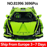 Byggeklodser sæt, 3696 dele, Lamborghini Sian FKP 37 model