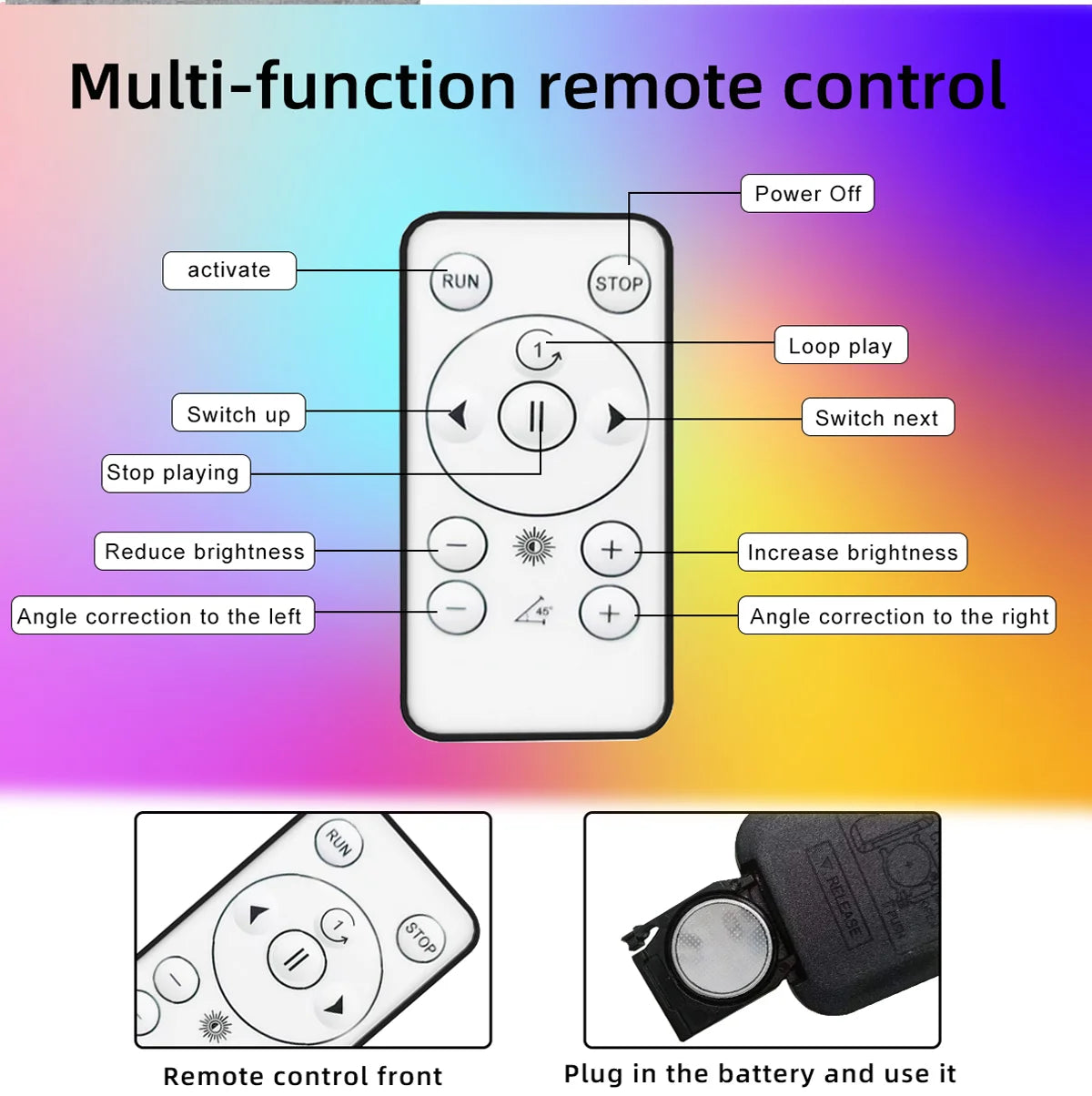 Holografische Projector, LED Ventilator, APP Ondersteuning