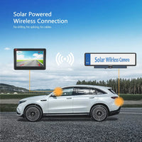 Camera wireless cu vedere inversă, alimentată de energie solară, rezoluție HD 1080P.