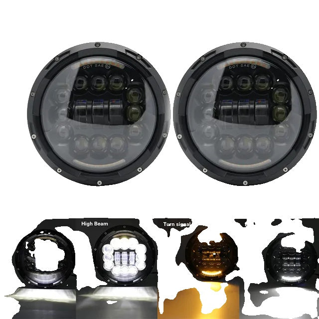 LED Headlight, High/Low Beam, Suitable for Jeep Wrangler Jk tj Cj Vaz 2121 Lada Niva 4X4