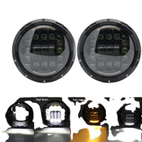 LED Headlight, High/Low Beam, Suitable for Jeep Wrangler Jk tj Cj Vaz 2121 Lada Niva 4X4