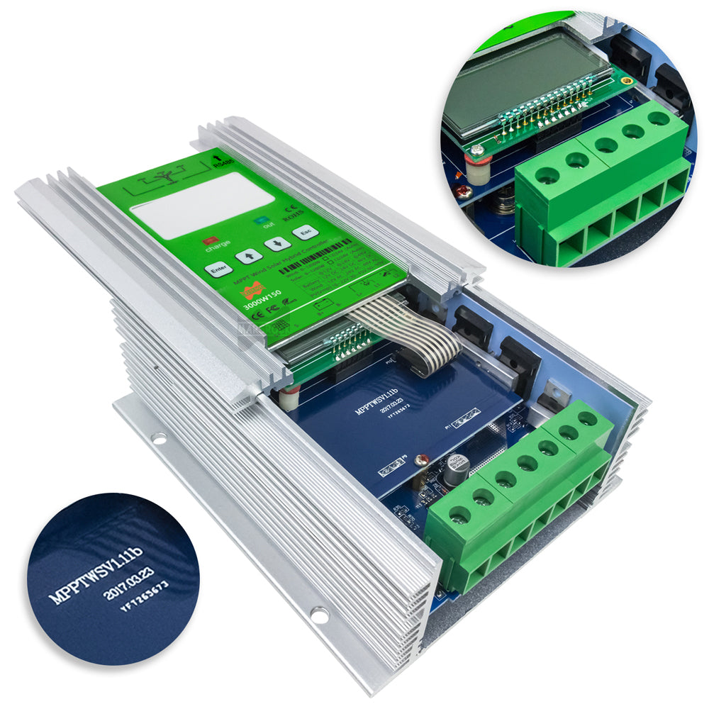 Controler de încărcare hibrid pentru vânt și energie solară, MPPT, detectare automată a tensiunii.