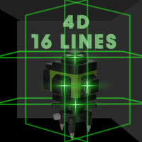 Laser Niveau, 16 Linjer, USB Genopladelig