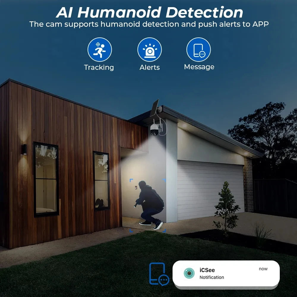 Wireless Solar Camera, 4G Connectivity, PIR Motion Detection