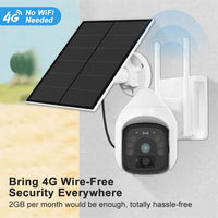 4G PTZ Camera, Solar Panel Powered, 18000mAh Battery