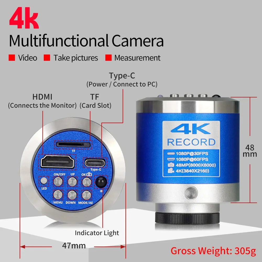 Digitale Microscoop, 4K Resolutie, 48MP Camera