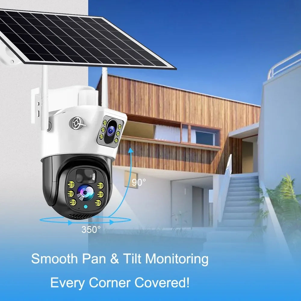 Solar Wireless Surveillance Camera, 4K Resolution, PIR Human Detection