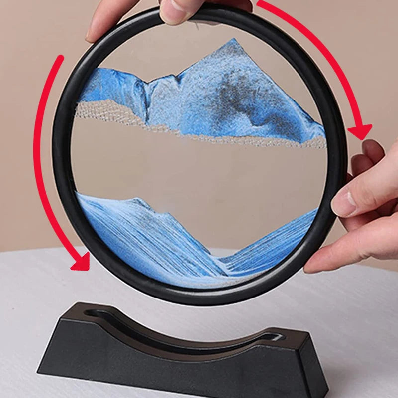 Timglas, 3D-rörlig sandkonst, heminredning