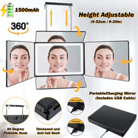 LED Light Mirror, Adjustable Height, 360° Rotation